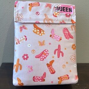 C & C California Sheet Set Queen Pink Cowboy Boots Western Floral Desert Cactus